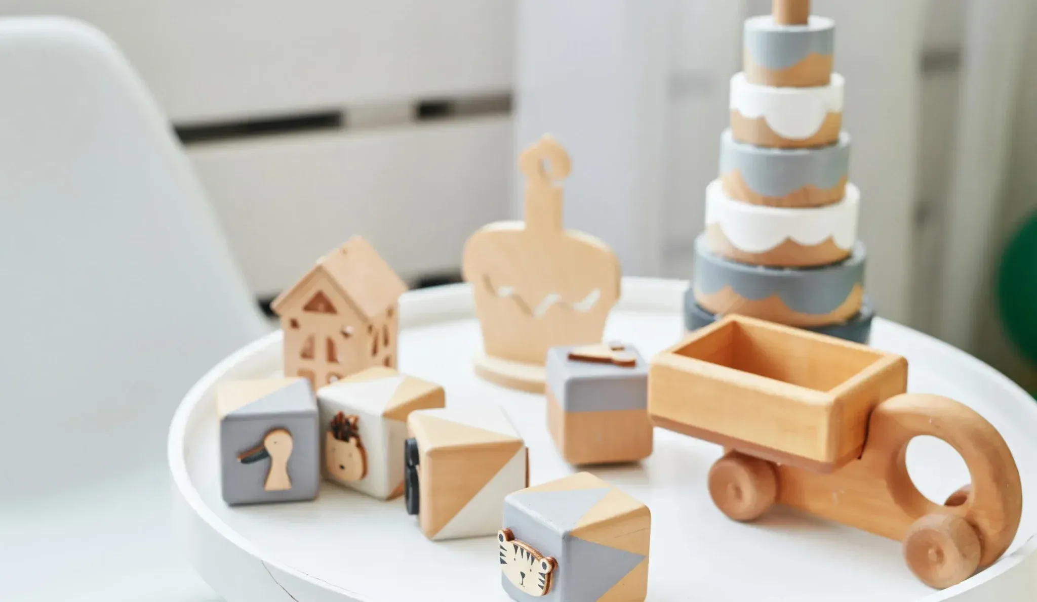 Children's toys on a desk