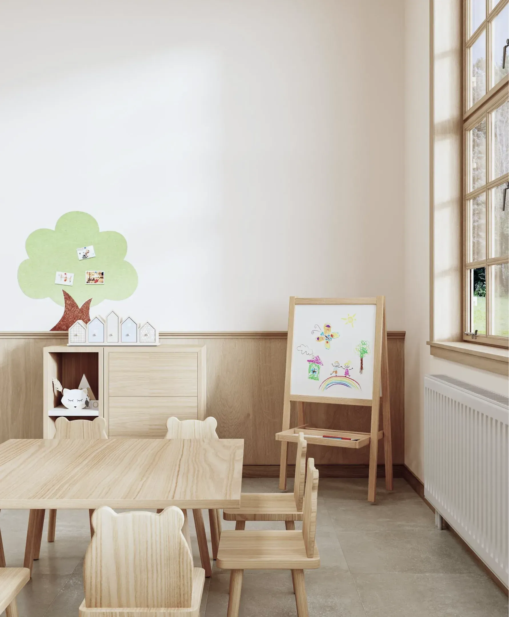 Tables and chairs at a daycare